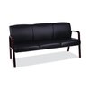 Alera Reception Lounge WL 3-Seat Sofa, 65.75w x 26.13d x 33h, Black/Mahogany ALERL2319M